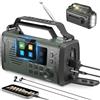 NEEMOSI 20000mAh Radio A Manovella DAB+ FM, Radios Emergenza Solare Bluetooth Con Sveglia, Allarme Di Emergenza Sos, Torcia E Luce Di Lettura, Torcia A Led (Verde)