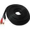 System-S Cavo RCA 2 RCA 20 m maschio a AUX 3,5 mm jack stereo AV in nero