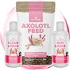 NatureHolic Axolotl - Set completo per Axolotl con mangime e cura dell'acqua, fodera morbida, protezione naturale delle mucose e depuratore dell'acqua, per una postura sana nell'acquario Lotl