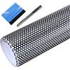 NewL, Pellicola Adesiva per Auto e finestre, Colore Nero Perforato, Pellicola Adesiva per Auto, casa, con Coltello + Raschietto Blu (30 cm x 107 cm)