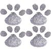 NewL 4PCS Adesivo Decalcomania Impronta di Zampe di Cane 3D Nera Chrome per Auto (Cristallo)