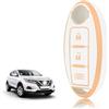 TOOMUME Cover Chiave TPU, Custodia Chiave Adatto per Nissan Qashqai J11 J12 Juke F15 X Trail T32 Micra K13 K14 Infiniti Q50 QX60 EX35 FX45, Copri Chiavi Guscio Chiave Auto Telecomando - Tre Linee