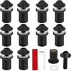 KQDRAVINE Set di viti nere per parabrezza moto, 10 pezzi, M5 x 16 mm, viti di fissaggio in alluminio con riflettori rossi, fissaggio per parabrezza, supporto e fissaggio