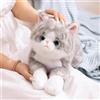 Leahaoe Grande peluche ponderato per adulti, 2,3 kg, 66 cm, morbido e coccoloso grigio ponderato, realistico gatto di peluche