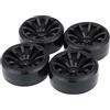 KEEDA 4 pezzi pneumatici duri e ruote in plastica a 10 raggi per 1/10 HSP Tamiya HPI Kyosho RC Drift Car Racing Auto (nero)
