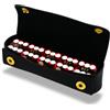 Luck Lab Dadi da casinò di grado AAA da 19 mm, con bordi a rasoio e numeri di serie abbinati, set da 5 e custodia in pelle, colore: rosso