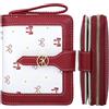 Farcauo Portafoglio Donna Mini Bow Red Portamonete Piccolo con Scomparto per carta d'identità e portacarte