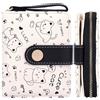 Farcauo Portafogli Piccoli Mini portafoglio Nero Gatto Piccolo portafoglio Portamonete da donna con scomparto per documenti e tasche per carte