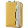 Goopai RFID 20 slot per carte di credito porta carte di credito in vera pelle fisarmonica porta carte piccolo portafoglio per donne o uomini con cerniera, Nuovo Giallo, S, Classico