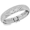 Tuscany Silver Bracciale da Donna in Argento Sterling Placcato Rodio con Pattern Diamantato Rhombus Cleopatra - 19cm/7,5
