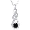 LOCIBLO Collana da donna in argento Sterling 925 con ciondolo a forma di infinito in oro bianco con pietra portafortuna per lei, 40,6 cm + 5,1 cm, Small, Cristallo Placcato oro Zirconia cubica