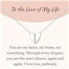 GAVU Collana da Donna in Argento Sterling 925 con Ciondolo Cuore con Zirconia Cubica, Collana Cuore da Donna con Dedica Romantica To The Love of My Life all'Amore della Mia Vita
