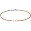 Tuscany Silver Bracciale in Argento Sterling Herringbone Two-Tone Placcato Oro Rosa e Bianco da 19cm/7.5 pollici
