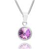 LillyMarie Collana Donna In Argento Sterling Con Ciondolo Rotondo Di Cristallo Viola