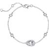 Agvana Bracciale Femme, Bracciale Cubique Larme in argento sterling 925 Bracciale Halo CZ Classique Simulé Bracciale finto diamante Bijoux Saint Valentin Cadeau d'anniversaire pour Femme