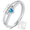 YOEE Anelli per ansia per donne e ragazze, placcati in argento Sterling, anelli per ansia, anello regolabile con zirconia cubica, regalo antistress, regalo per figlia, compleanno, Natale, Zirconia