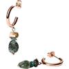 Purelei® Island Dream Orecchini - Orecchini a cerchio con Amazonite, Agata verde & Albite-Jade - Acciaio inossidabile 18K placcato oro - Orecchini a lobo da donna 37 mm - Look estivo boho, Normal