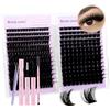 WENDY LASHES Kit Ciglia Finte Ciuffetti 100D/200D D-Curl 10-18mm | Set Completo con Colla, Seal, Pinzetta e Spazzola per un Effetto Naturale
