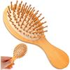 Mozeat Lens Mini spazzola in bambù per la crescita dei capelli, spazzola massaggiante in legno naturale con manico e perni rotondi in legno antistatico per cuoio capelluto e capelli districanti