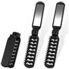 Styquenzer 2 spazzole per capelli da viaggio con piccolo specchio, mini spazzola pieghevole nera per donne e uomini