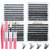 RITALASH Kit di extension per ciglia 40D, 50D, 60D, 80D, fai da te, 640 ciuffetti, kit di extension per ciglia singole, con incollaggio e guarnizione, pinzette per ciglia (40D, 50D, 60D, 80D, 10-16 mm