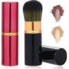 Mozeat Lens Pennelli da trucco da viaggio, confezione da 2 pennelli retrattili per fondotinta, pennello kabuki portatile, pennello per fard per il viso, pennello con copertura per fard, bronzer, lucidante