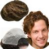 YANAHAIR Protesi Capelli Uomo Yanahair Toupee per Uomini Parrucchini Parrucca Capelli Veri Uomo Parrucche 100% Europeo Capelli Umani Veri 0.04mm V-loop PU pelle sottile Toupet (8x10",#4 marrone chiaro)
