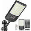 Indmird Lampione Solare Led Esterno, 6500K Lampada Stradale Solare con Sensore di Movimento, Telecomando, IP66 Impermeabile Faretto Stradale Solari per Giardino,Strada