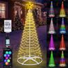 Forlivese 1.8M Luci Albero di Natale Smart con APP, 250LED Luci Albero Natale da Esterno con Stella,Conico RGB Multicolore,con Telecomando/APP per Decorazione Giardino e Balcone