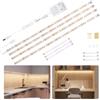 WOBANE - Striscia luminosa a LED per la cucina, sottopensile, da 2 metri, 4 x 50 cm, con interruttore e spina da 12 V, 1200 lm, adatta per vetrine, scrivanie e per la TV, bianco neutro, 4000 K