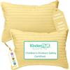 kinder Fluff Kids Pillow (2Pack) [ 40x60cm ] - Youth Pillows for Kids Age 7+, 100% Cotton Sateen Stripes 300T, Down Alternative Fill, Machine Washable - Children & Travel Cushion - Yellow - L