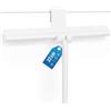 ecooe Tergivetro per doccia in silicone 33cm larghezza, bianco, pulisci vetri con gancio, tira acqua da doccia senza perforazione, lavavetri spazzola bagno per vetro, specchio, piastrelle, finestre
