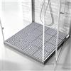 Lurowo Tappetino da doccia antiscivolo 60x60cm, sottovasca con ventose per doccia o vasca da bagno, tappetino antiscivolo pieghevole e tagliabile per doccia (Grigio scuro, 60 x 60 cm)