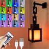 Aslanka Lanterna notturna 3D Pixelated - Lampada notturna ricaricabile tramite USB, 16 colori LED, interruttore e telecomando, luci da parete o da tavolo, ideale per la stanza, decorazione della sala giochi