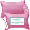 kinder Fluff Cuscino per Bambini (2x) - Cuscini con Imbottitura Alternativa e Cotone 300T. Ipoallergenico Guanciale per Letto - Cuscino da Viaggio all' Asilo o Casa P ROSA