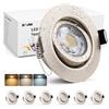 Bojim Faretto da incasso LED Nichel, Dimmerabile 7W, Dimensioni del foro da 68 mm, IP44, bianco caldo/freddo/neutro, Orientabile, per Cucina Bagno Soggiorno, 6 pezzi