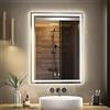 GANPE Specchio da bagno a LED, specchio da trucco, montaggio a parete, 6500 K, LED ad alto lumen, anti nebbia, IP44 impermeabile+verticale e orizzontale (60_x_80_cm)