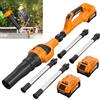 Alloyman Soffiatore a Batteria 40V MAX, Motore Brushless, con Prolunga Telescopica, 2 Batterie da 40V e Caricabatterie, fino a 290 km/h, Portata Aria 985 m³/h, 3 Velocità, Leggero e Compatto