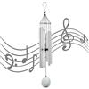 OSVINO Campane a Vento Giardino Metallo Campanelli Giardino Decorazione Alluminio Lunghezza Totale 75cm per Esterno, Argento