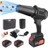 Timisea Turbo Jet Blower - Set professionale a batteria al litio con 2 batterie, caricatore, valigia, flusso d'aria variabile per foglie, auto, industriale, con testa di ricambio e accessori, leggero