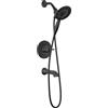 Delta Set di rubinetti per vasca da bagno e doccia, 14 Series con manico singolo, set di guarnizioni per doccia nero con soffione doppio a mano In2ition 2 in 1 a 4 regolazioni, nero