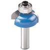 kwb HM Hollow Hub Cutter Professional (per legno, 25,7 mm, R = 6.35mm, albero da 8 mm, taglio di base a base di base, con cuscinetto a sfere di avviamento, adatto per tutte le solite fresatura a mano) blu / grigio