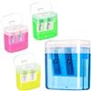 LABUYI 4Pcs Temperini,Temperini con Serbatoio,Temperino con Serbatoio,Temperamatite con Serbatoio,Temperamatite con Contenitore Trucco,per Studenti,Casa,Ufficio,4 Colori