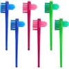 TMZELOA 6PCS Spazzola per Protesi a Doppia Testa, Spazzolino per Protesi Dentali, Portatile per la Pulizia della Protesi Dentaria, Strumento per Dentiere e Apparecchi Ortodontici