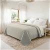 Italian Bed Linen Trapunta Matrimoniale Primaverile in Microfibra, Copriletto Estivo Double Face - Trapuntino 100gr Morbido e Leggero - Coperta Letto Qualità Premium 250x250 cm - SABBIA/CREMA