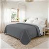 Italian Bed Linen Trapunta Matrimoniale Primaverile in Microfibra, Copriletto Estivo Double Face - Trapuntino 100gr Morbido e Leggero - Coperta Letto Qualità Premium 250x250 cm - DARKGREY/LIGHT GREY