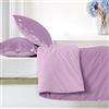Ruggeri Set Copripiumino Matrimoniale Cotone, Federe, Lenzuola Sacco, Lilla