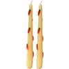 Cereria Di Giorgio - 2 Candele Coniche Decorate con Carote - Diametro 2,2 cm Altezza 25 cm - Colore Avorio - Lavorazione Artigianale - Spring Collection - Made in Italy