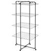 Brabantia HangOn Tower Stendibiancheria verticale 30 m (Matt Black), Stendino verticale alto e salvaspazio con ampia superficie per stendere, Stendipanni con ruote girevoli e due ganci angolari