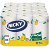 Nicky Limone Carta Cucina - 2 Rotoli da 100 Fogli Assorbenti a 2 Veli, Spessa e Resistente, Fresco Profumo di Limone, Carta 100% Certificata FSC